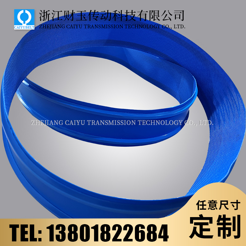 浙江財玉傳動科技有限公司/CAIYUBELT/藍色PU食品輸送帶