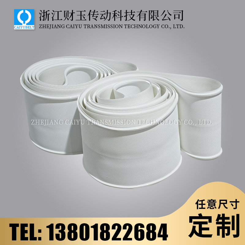 浙江財玉傳動科技有限公司/CAIYUBELT/白色PU耐油食品鉆石紋輸送帶
