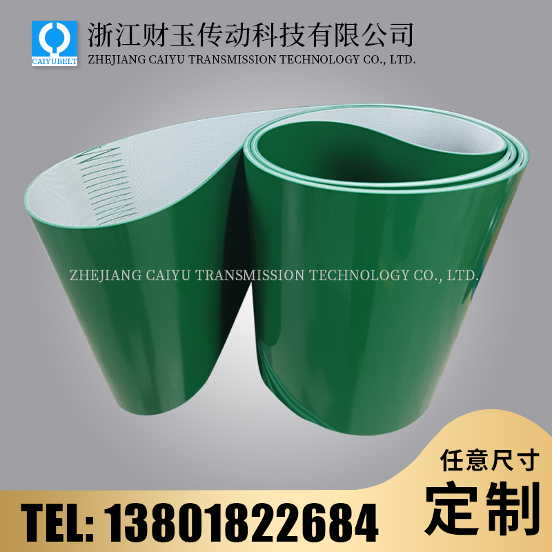 浙江財(cái)玉傳動(dòng)科技有限公司/CAIYUBELT/綠色亮面PVC輸送帶